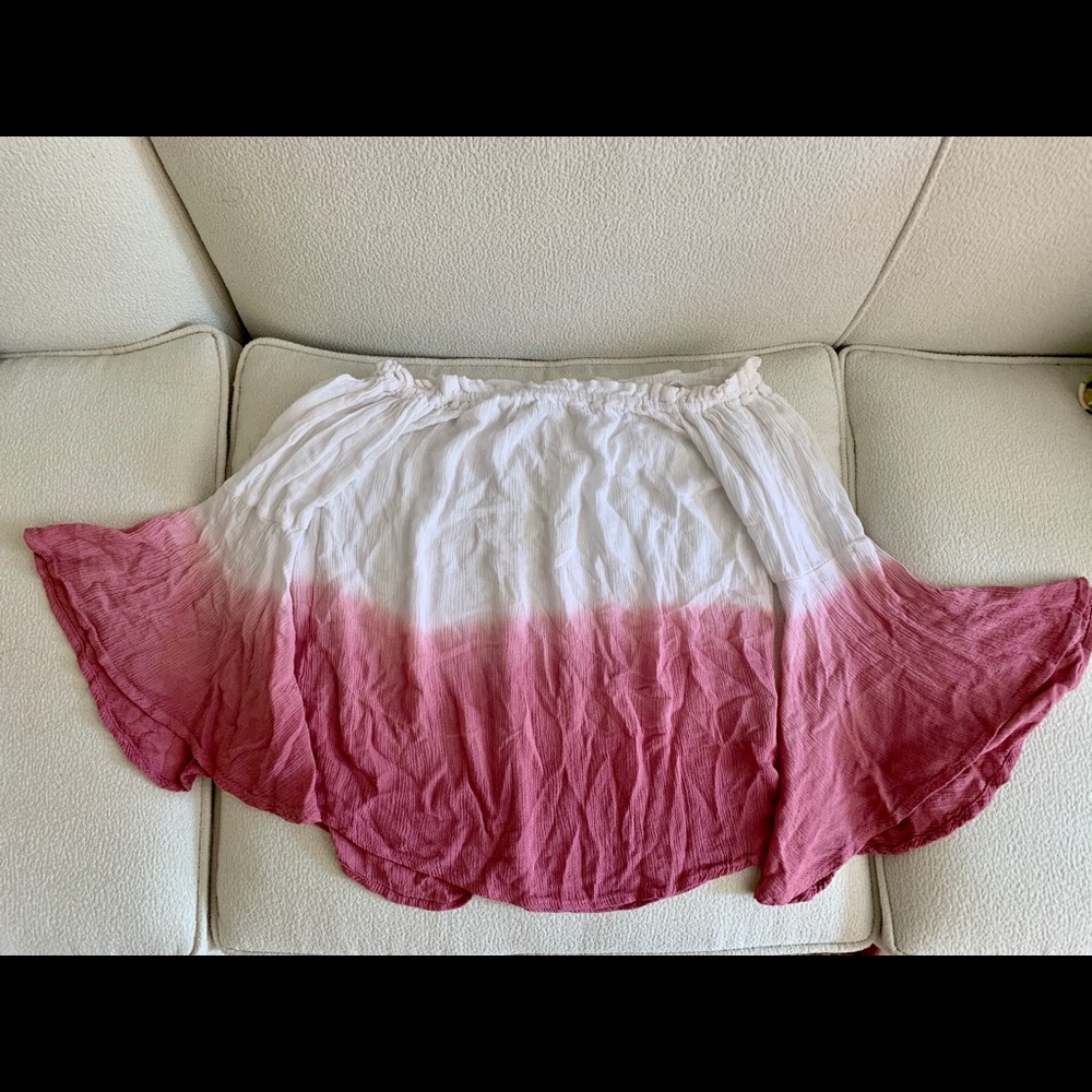 Pink Dip Dye Off the Shoulder Top